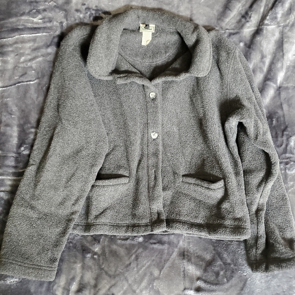 L.L. Bean Fleece Button Front Jacket - image 1